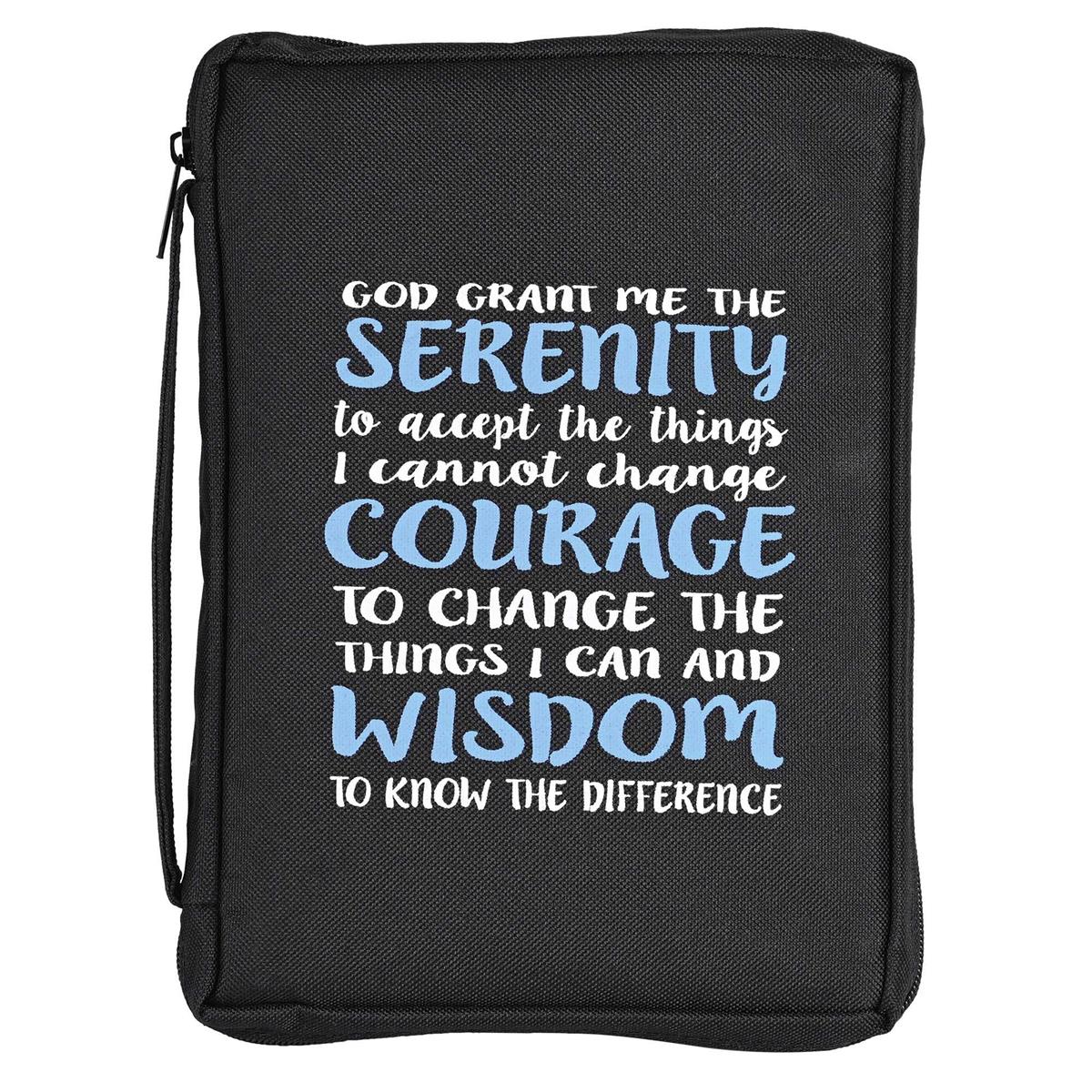 Serenity Prayer Bible Cover Black (Large Print) – ABC Christian